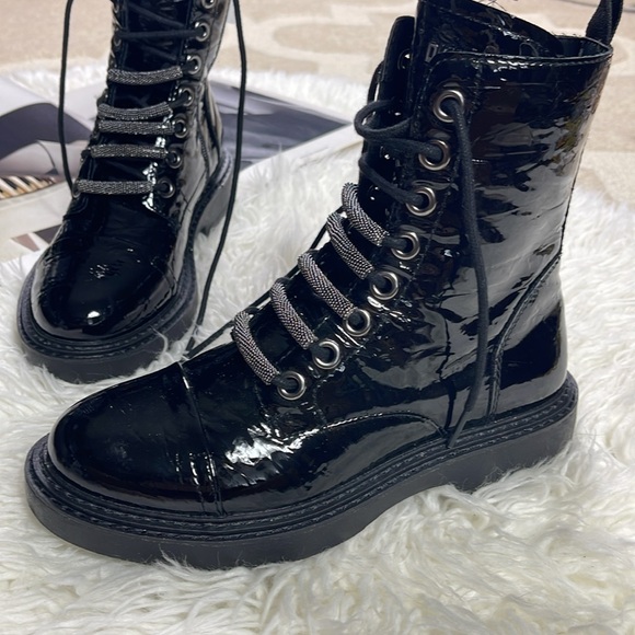 DKNY Black Patent Leather Women's Boots